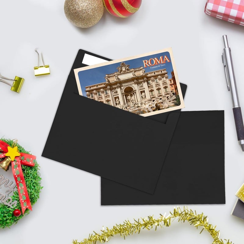 JOOLOKT 50Packs A2 Black Envelopes 4x 5 Inch Card Envelopes,Self Seal for Weddings, Greeting Cards，Mailing， Invitations, Photos, Postcards - Image 2